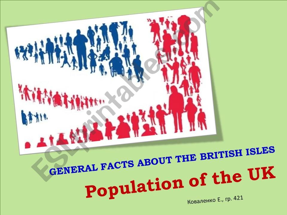 Population of The UK, Great Britain. British Isles.