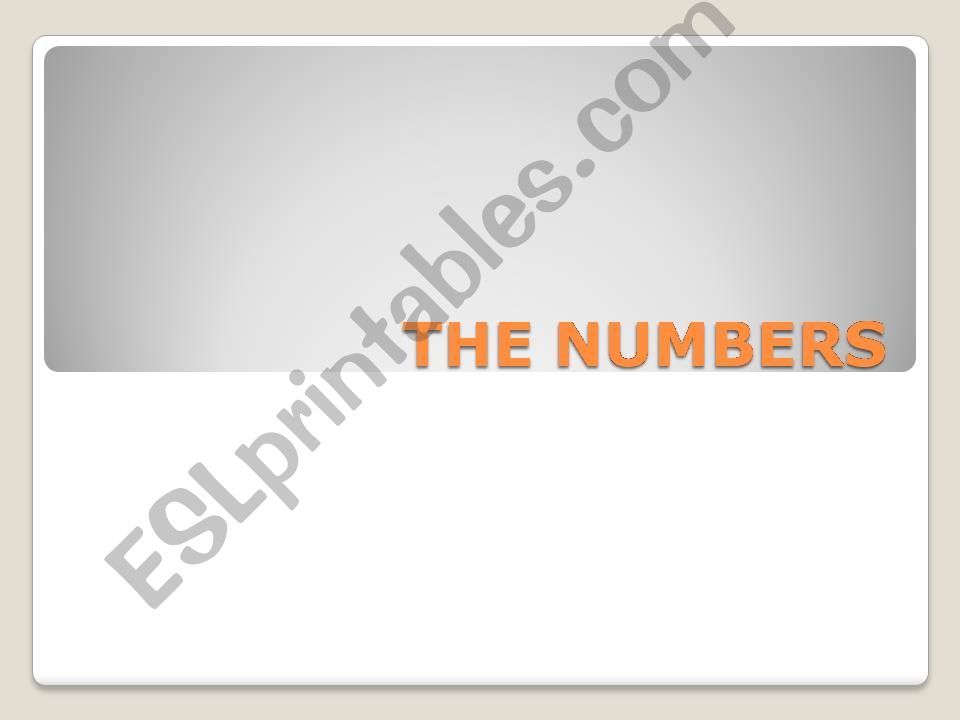 THE NUMBERS 1 - 20 powerpoint
