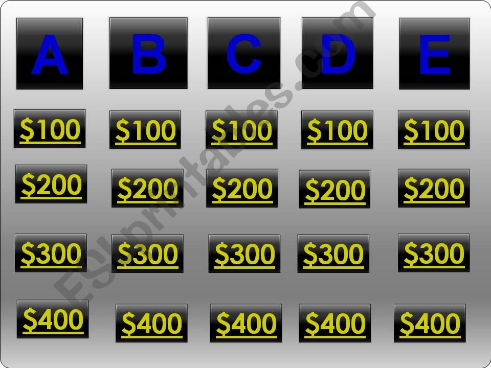 Jeopardy review of simple past