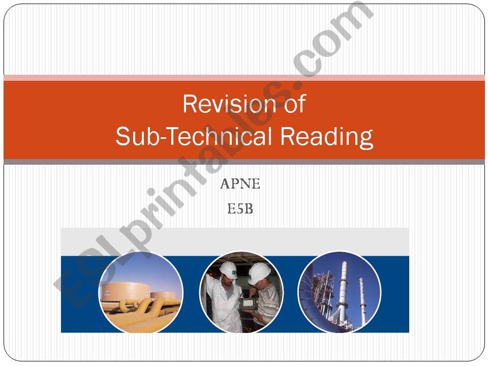 Aramco, APNE Sub-Tech Reading of Level E5B