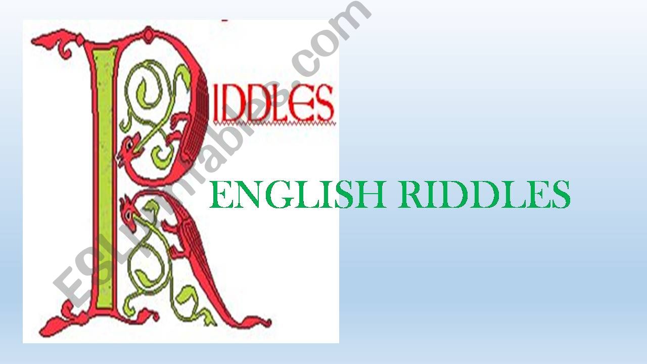 English riddles powerpoint