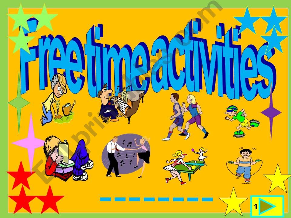 Free time activities multiple choice activity with animation