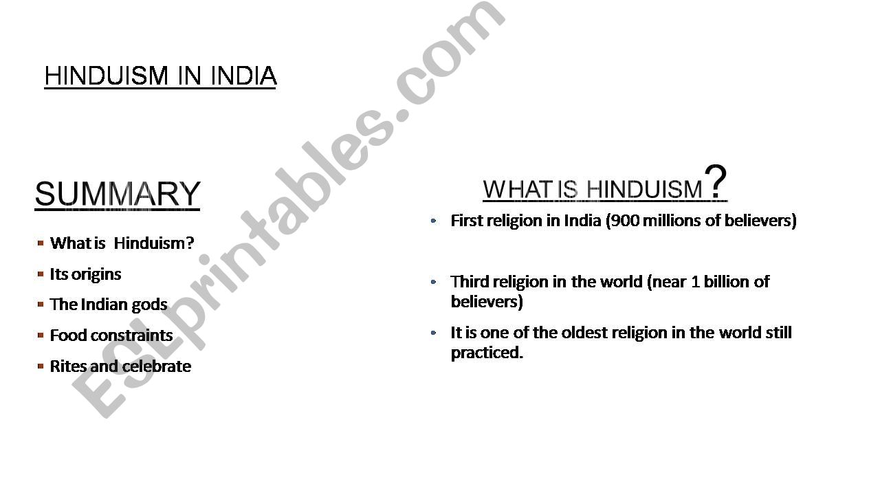 Hinduism in India powerpoint