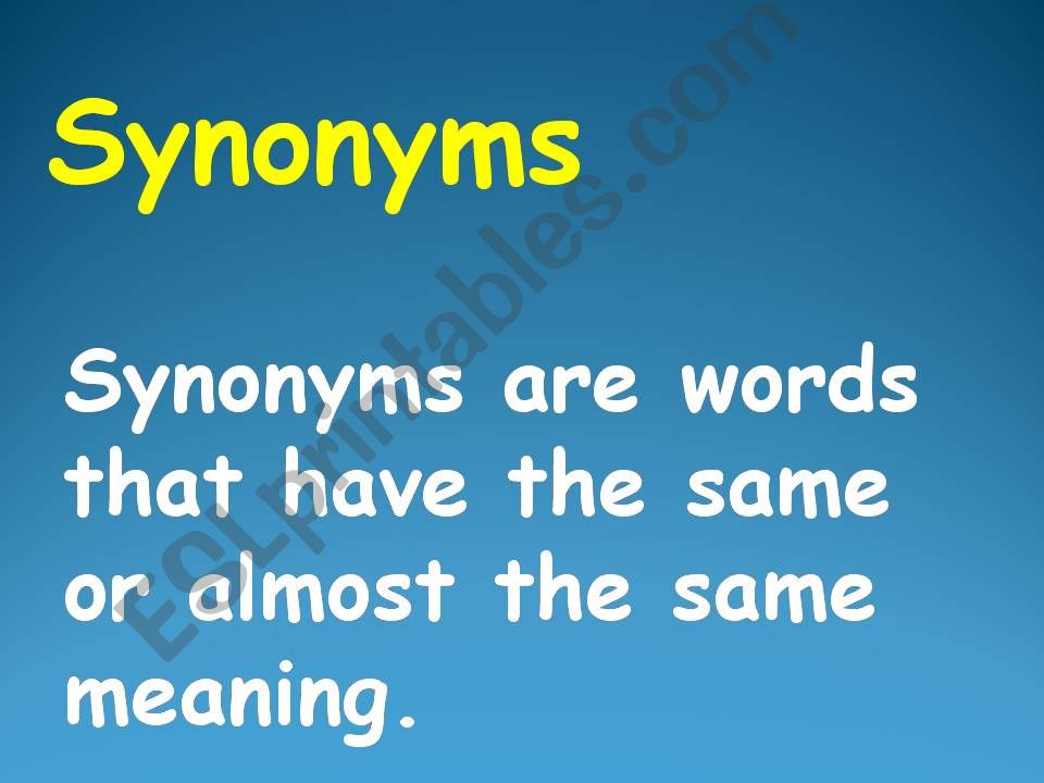 synonyms powerpoint