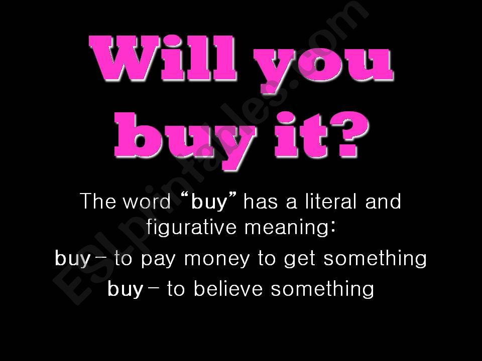 Will You Buy It (a lesson about advertising and shopping)
