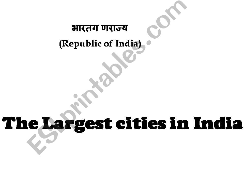 Indias greatest cities powerpoint