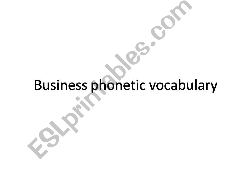 business phonetic vocabulary powerpoint
