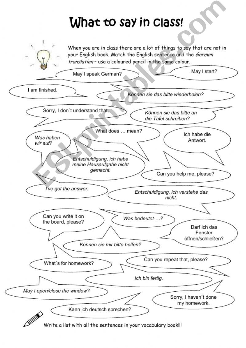 Classroom phrases powerpoint