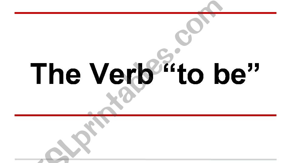 The verb to be powerpoint