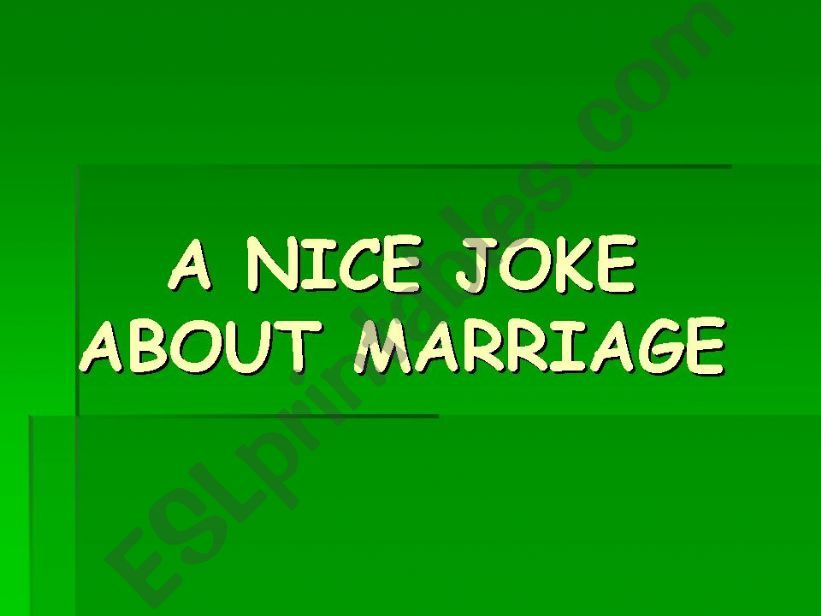 a joke about marriage powerpoint