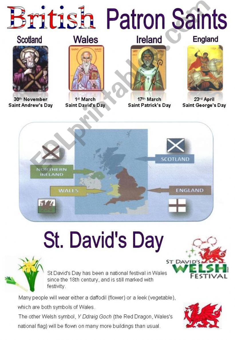 British Patron Saints - St. David - Wales (1-2)