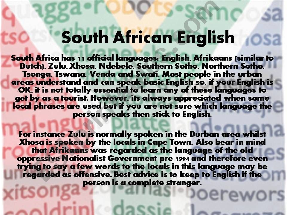 South African English powerpoint