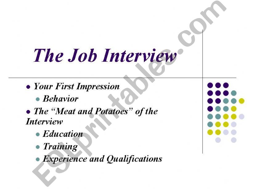 The Job Interview powerpoint