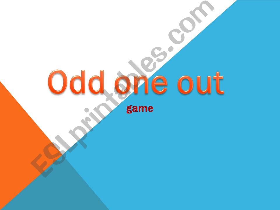 Odd one out game powerpoint