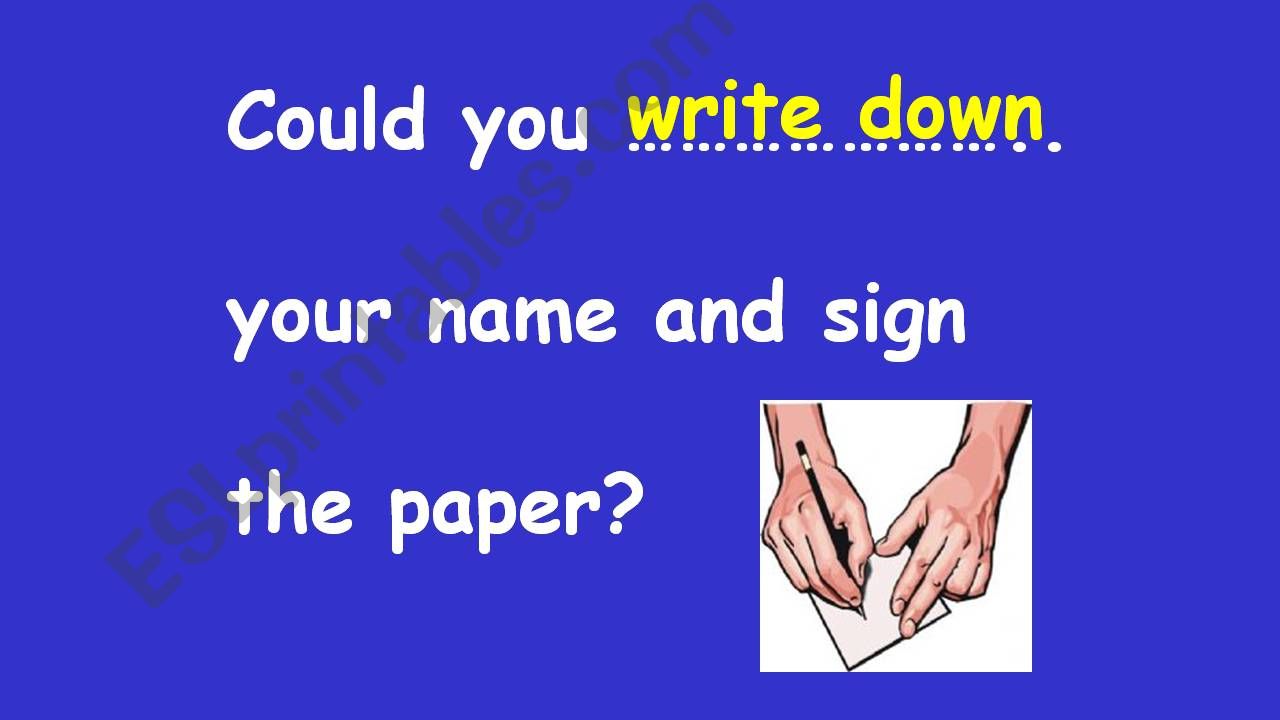 PHRASAL VERBS TEST #  2 powerpoint