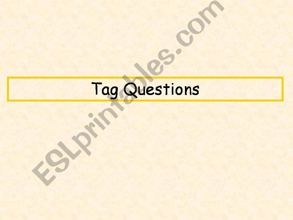 Tag Questions powerpoint
