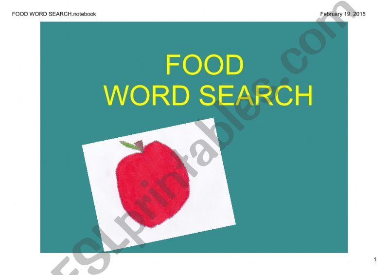 food word search powerpoint