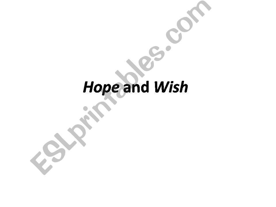 expressing hopes and wishes  powerpoint