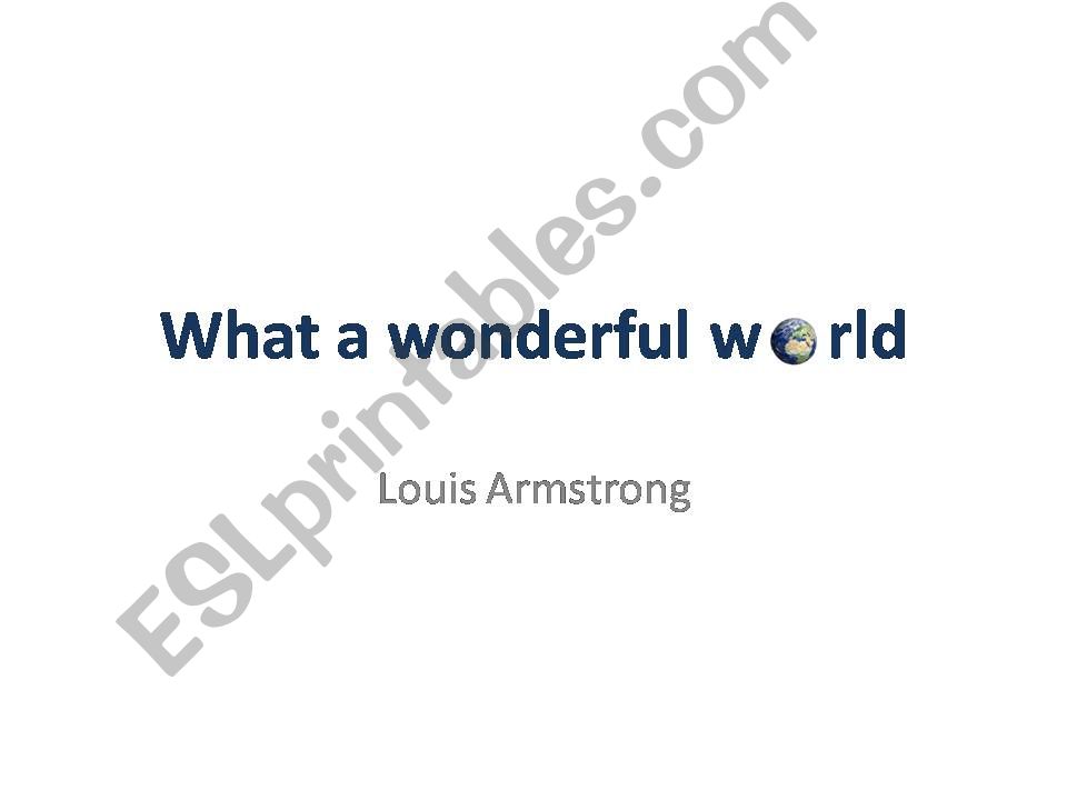 What a wonderful world song powerpoint