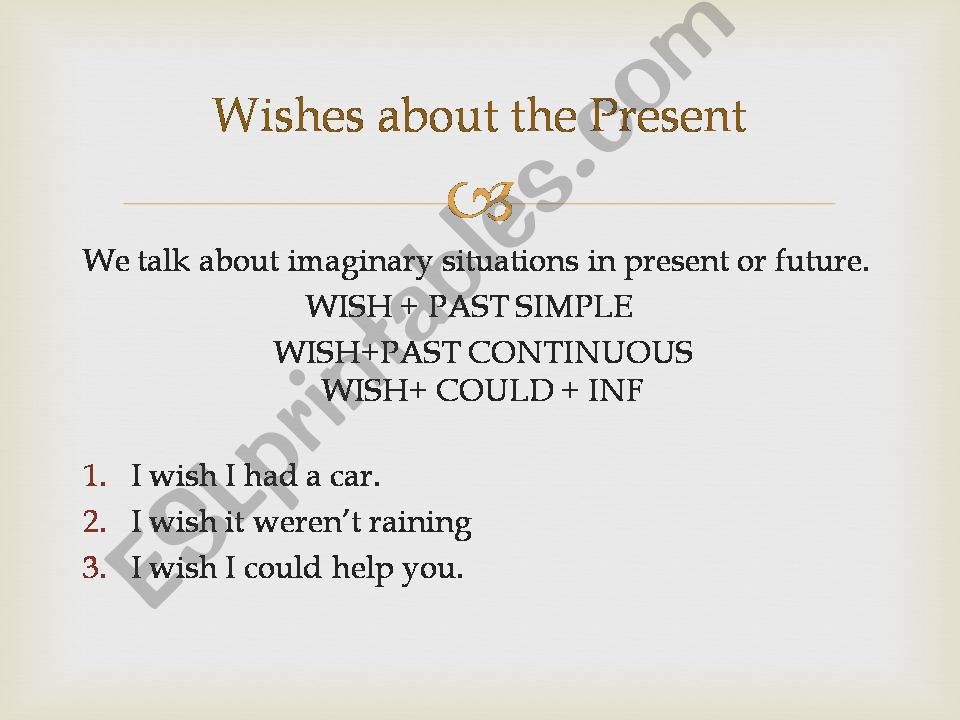 Wishes and regrets powerpoint