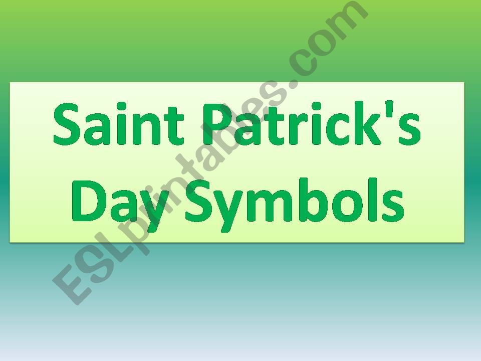 Saint Patricks symbols powerpoint