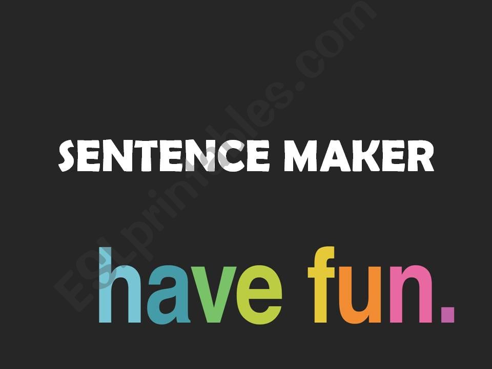 Sentence Maker powerpoint
