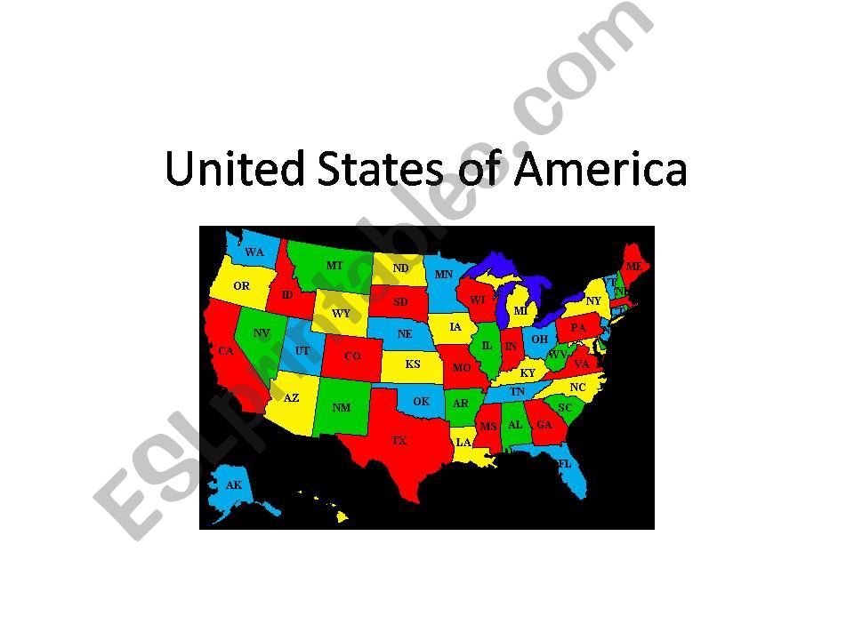 The USA - Quiz powerpoint