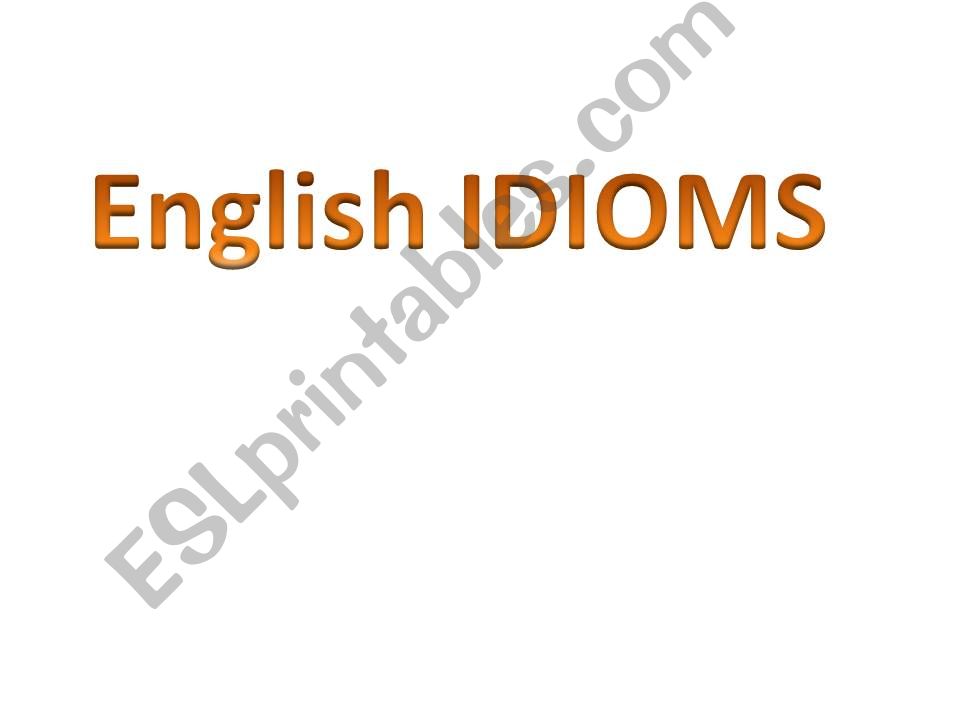 Idiomatic Expressions powerpoint