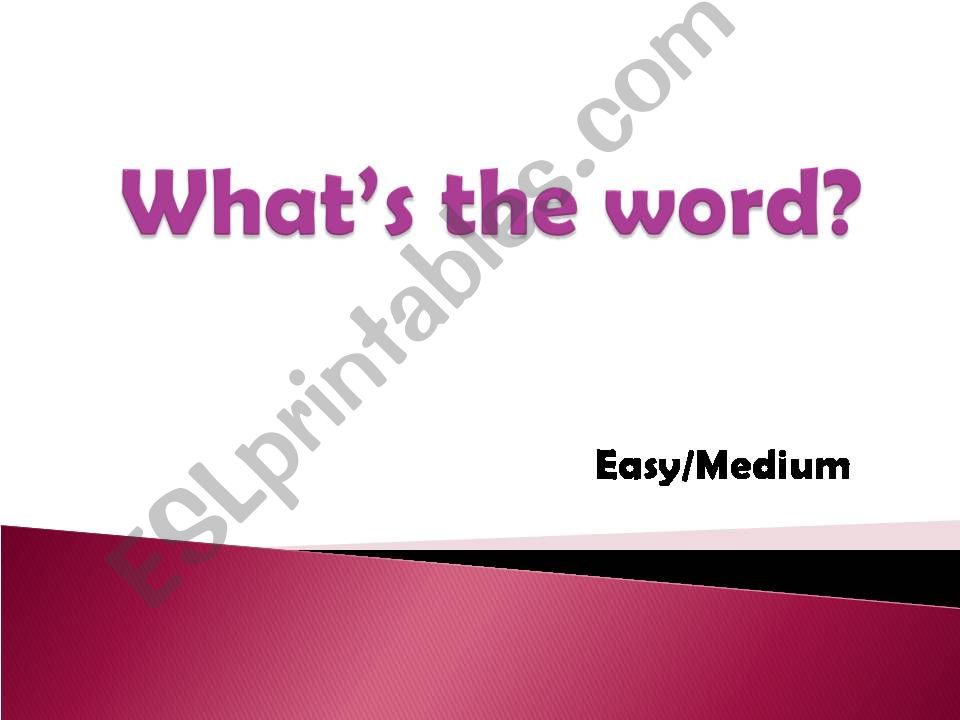 Whats the word? 2 powerpoint