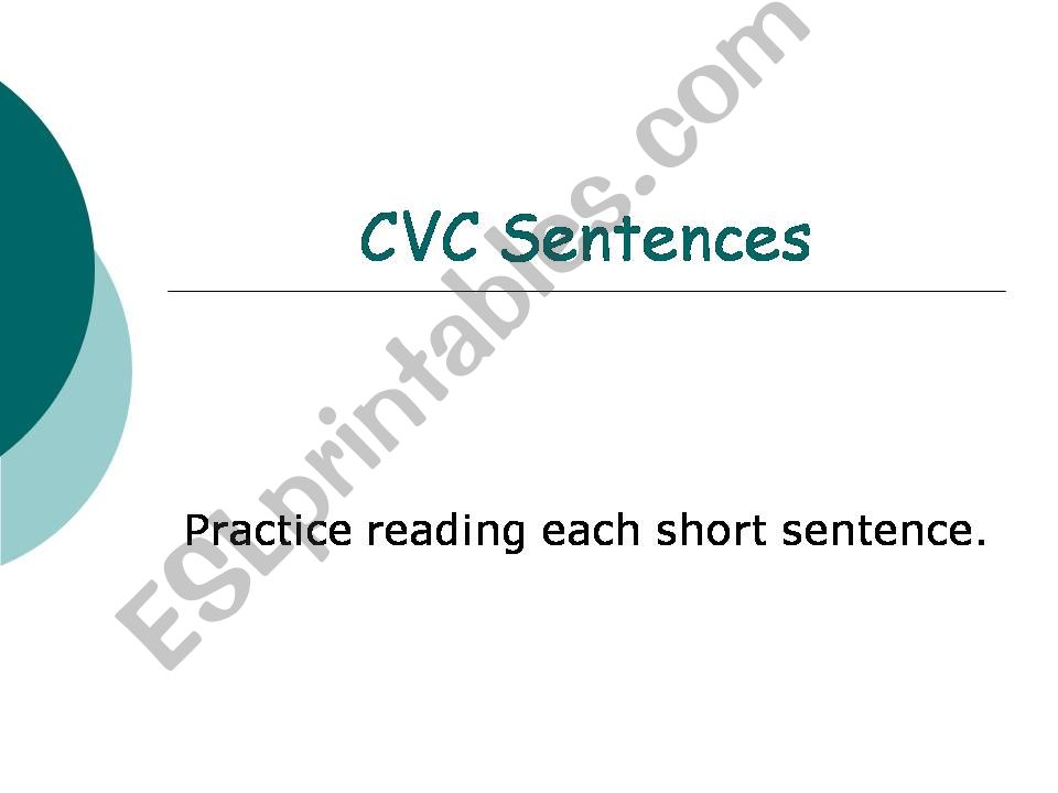 cvc sentences powerpoint