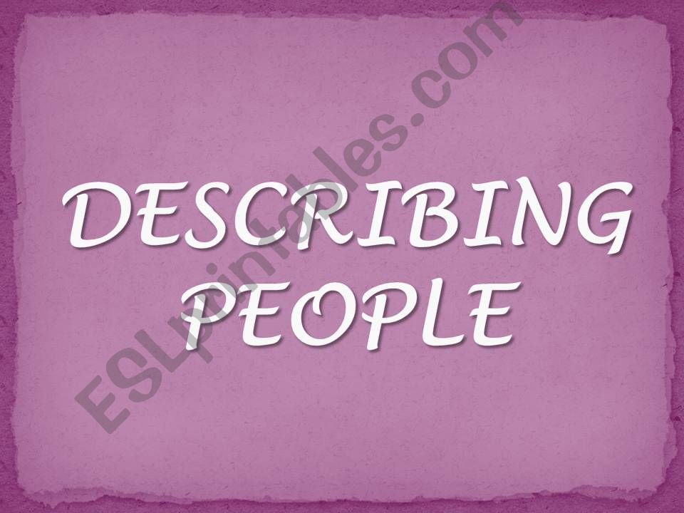 Describing people exercise powerpoint