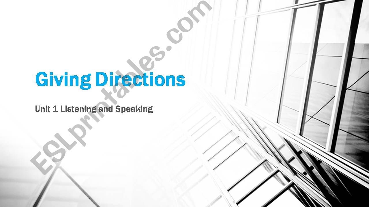 Basic Phrases on Giving Directions