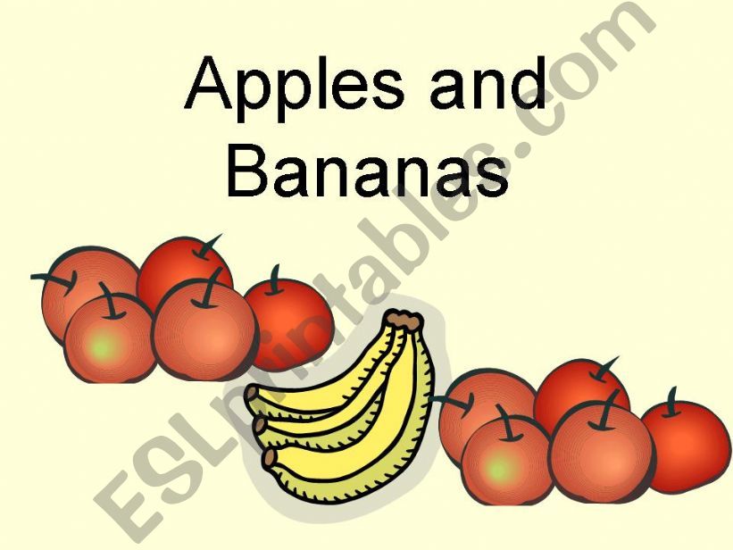 ESL English PowerPoints Apples and bananas