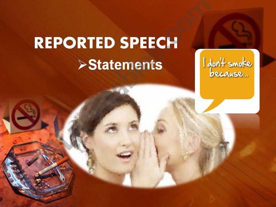 Reported Speech - statements powerpoint