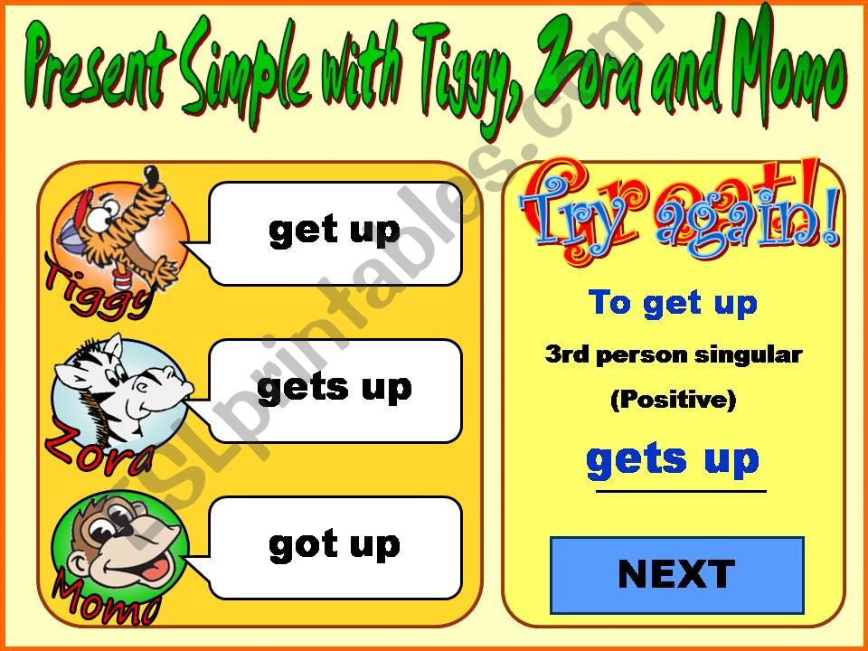 PRESENT SIMPLE VERBS: 3rd PERSON SINGULAR