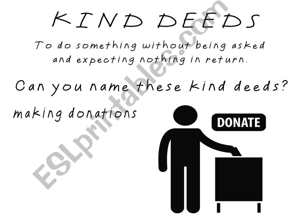 KINDNESS #2 - KIND DEEDS powerpoint