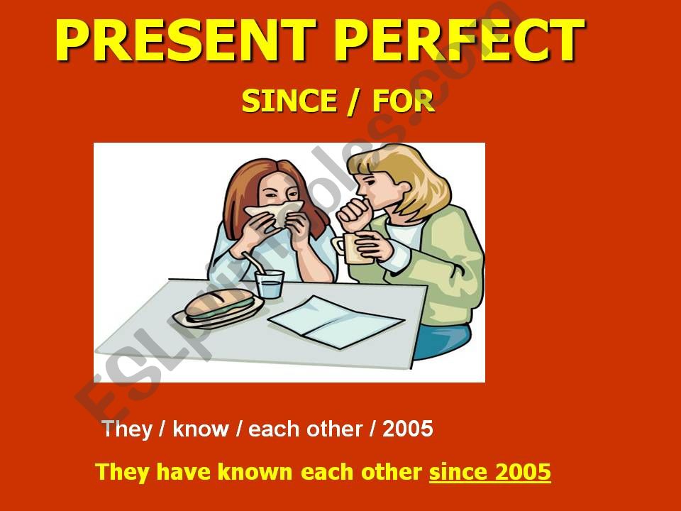 Present Perfect SINCE & FOR powerpoint