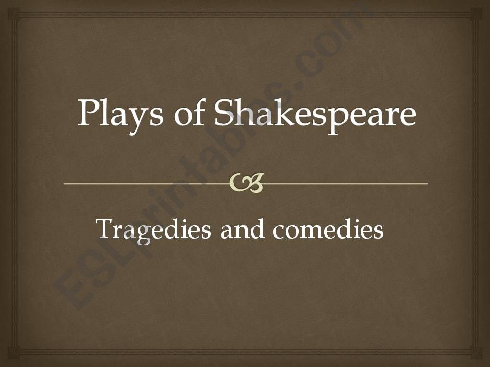 Shakespeares Plays  powerpoint