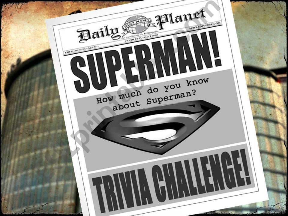 SUPERMAN #1 TRIVIA powerpoint