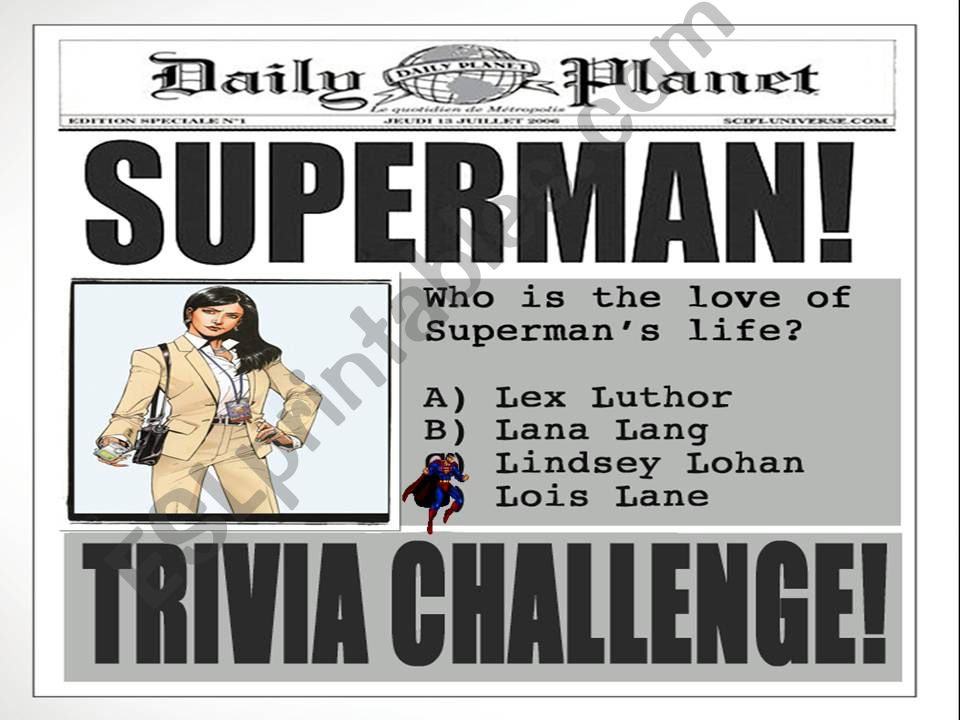 SUPERMAN #3 - TRIVIA powerpoint
