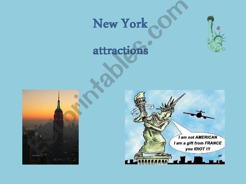New York top ten attractions powerpoint