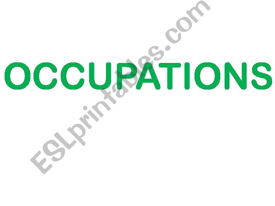 PRESENTATION OF OCCUPATIONS powerpoint