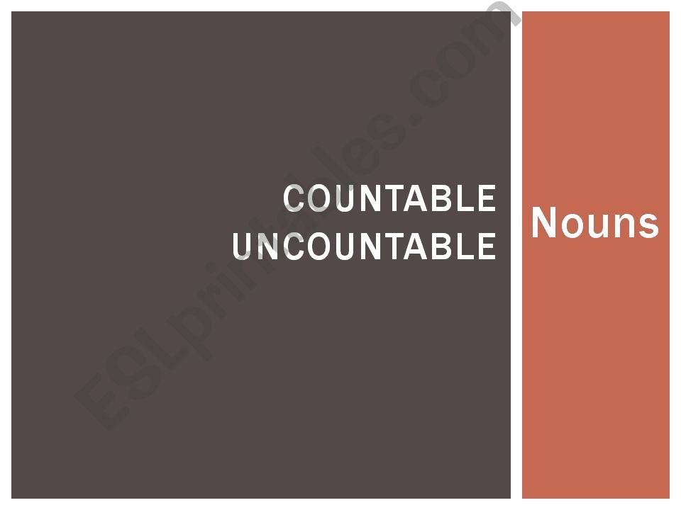 Countable Uncountable  powerpoint