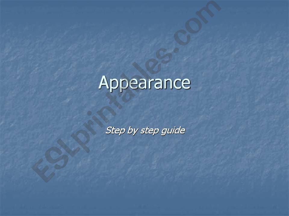 Appearance guide powerpoint