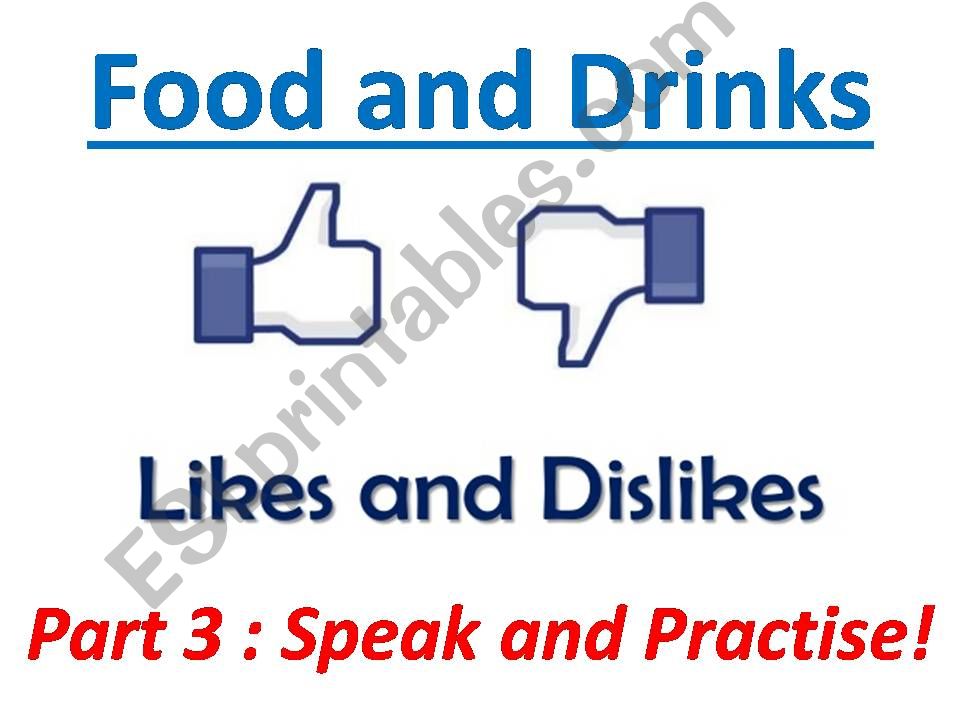 Food Likes and Dislikes PRACTISE SPEAKING Questions and Answers with YOU and I