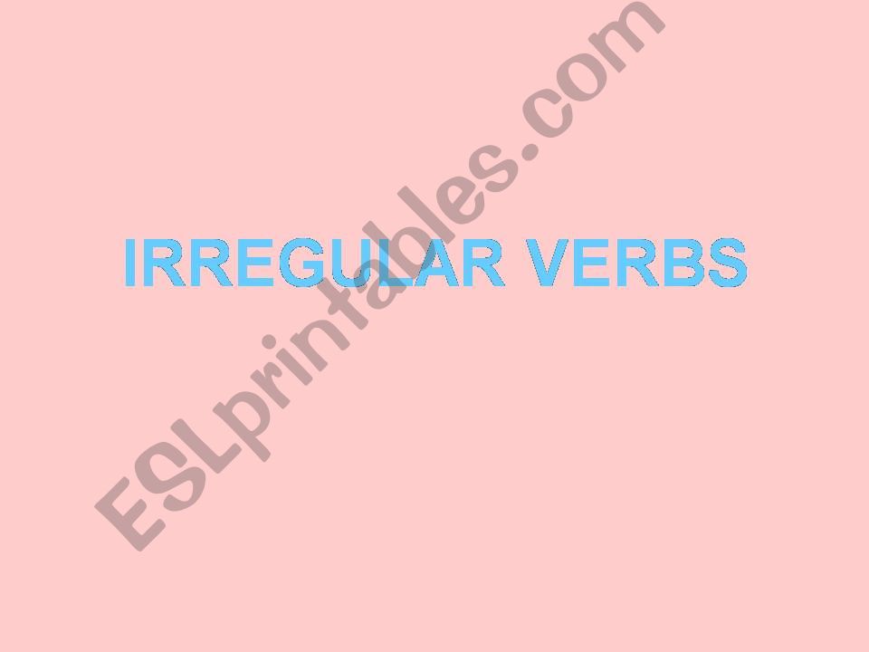 Irregular Verbs powerpoint