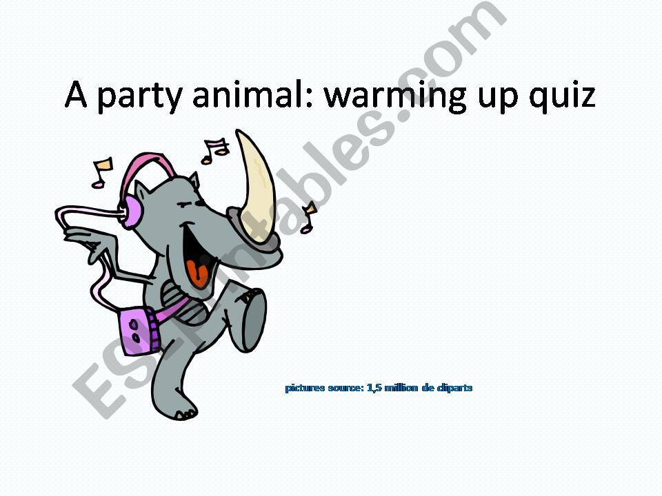 ARE YOU A PARTY ANIMAL? powerpoint