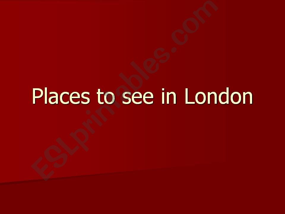 Visit London powerpoint