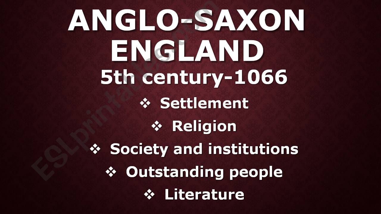 Anglo-Saxon England powerpoint