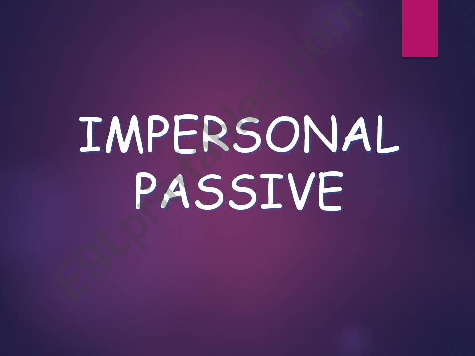 Impersonal Passive powerpoint